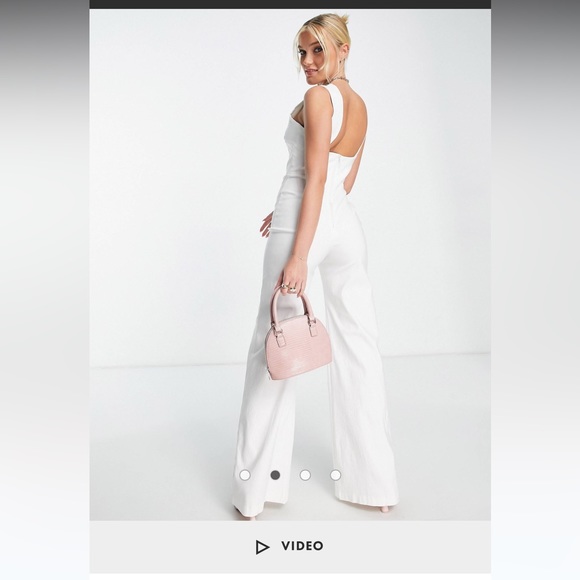 ASOS Curve Pants - NEW NWT Vesper Sz 22 XXL 2XL White Jumpsuit Pantsuit V-Neck ASOS Curve
